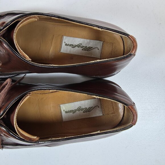 MEZLAN MEDOLLA MENS LEATHER SHOES BROWN SQUARE TOED SIZE 9.5 MADE IN SPAIN - Picture 9 of 11